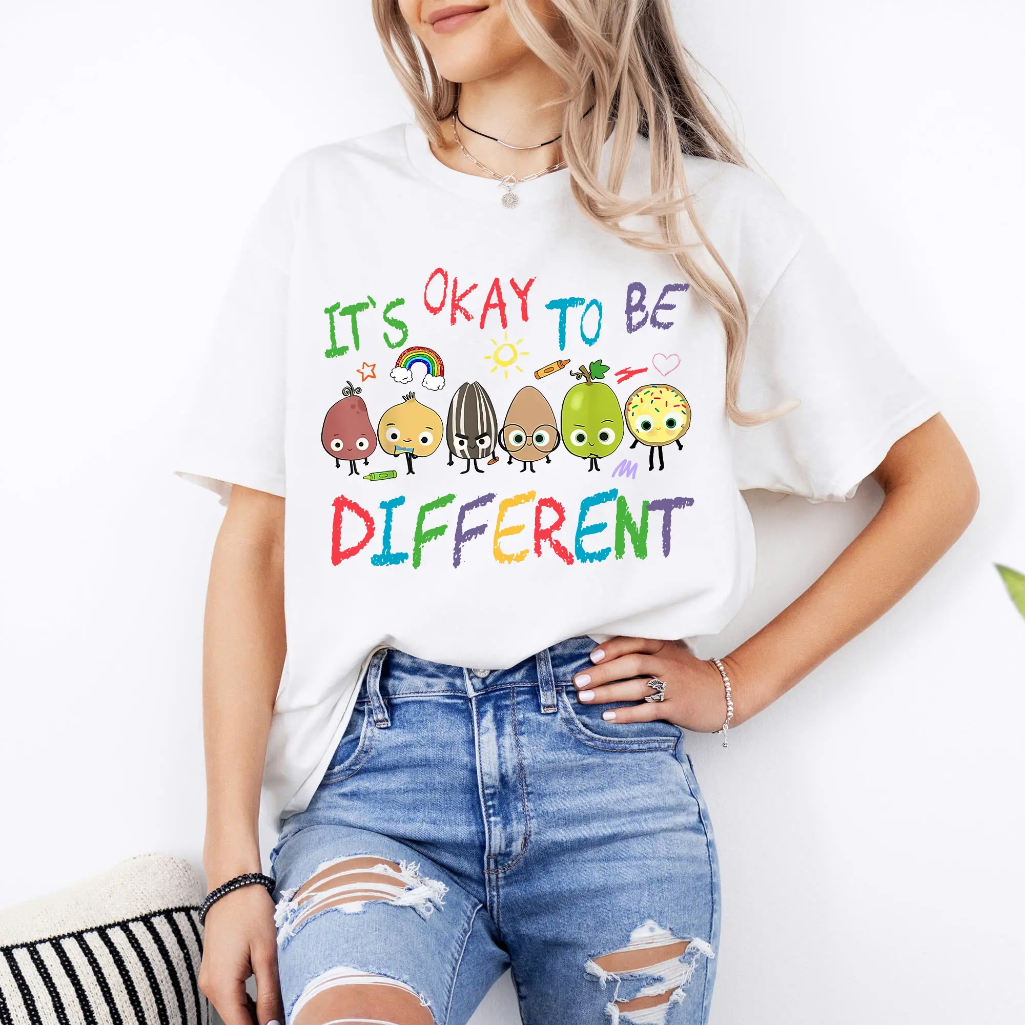 It's Okay To Be Different Shirt, Sped Tee, Neurodiversity Gift, Special Education Shirt, AAC Teacher Shirts, RBT Shirt, School Counselor Tops