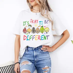 It's Okay To Be Different Shirt, Sped Tee, Neurodiversity Gift, Special Education Shirt, AAC Teacher Shirts, RBT Shirt, School Counselor Tops