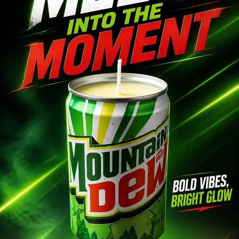 Kash m@ney Mountain Dew candle large Decor Ornaments Decoration