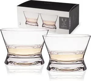 Viski Tasting Set Crystal Neat Spirit Glasses for Tequila, Mezcal, Bourbon, Scotch, Brandy 6oz Set of 2, Set of 1, Clear Drinkware Shot Glasses