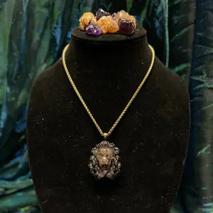 Hermit Secrets Amethyst/Citrine Orgonite Pendant 'Sphinx Crest' - Empower Mix