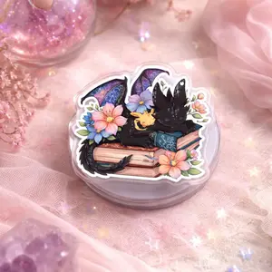 Cute Couple Dragon Book MagSafe Phone Grip: Fantasy Bookish Aesthetic Magnetic Phone Holder, Romantasy Reader Gift, Phone or Kindle Popgrip