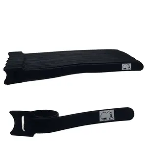 StabLabs CableLock Cable Ties - 50 Pack - 8 Inch Reusable Cord Organizers - Black - Clean Cable Management for Gaming and Home Office - Premium Hook & Loop - No Bulk, Just Control