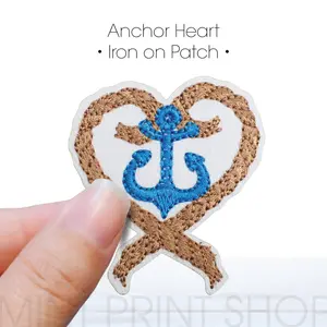 Anchor Heart Embroidery Patch