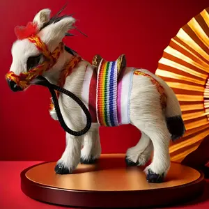 [Cute Donkey] Cute Donkey Figurine 1pc | Decorative Donkey Home and Office Desk Decor with Bells, Statue Ornament Room 9Cm/3.54Inch