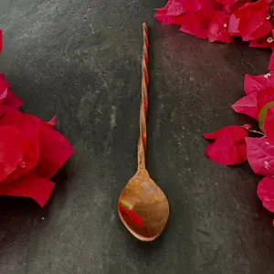 Mexican Bar Spoon Copper Mixology - Silver Flowers