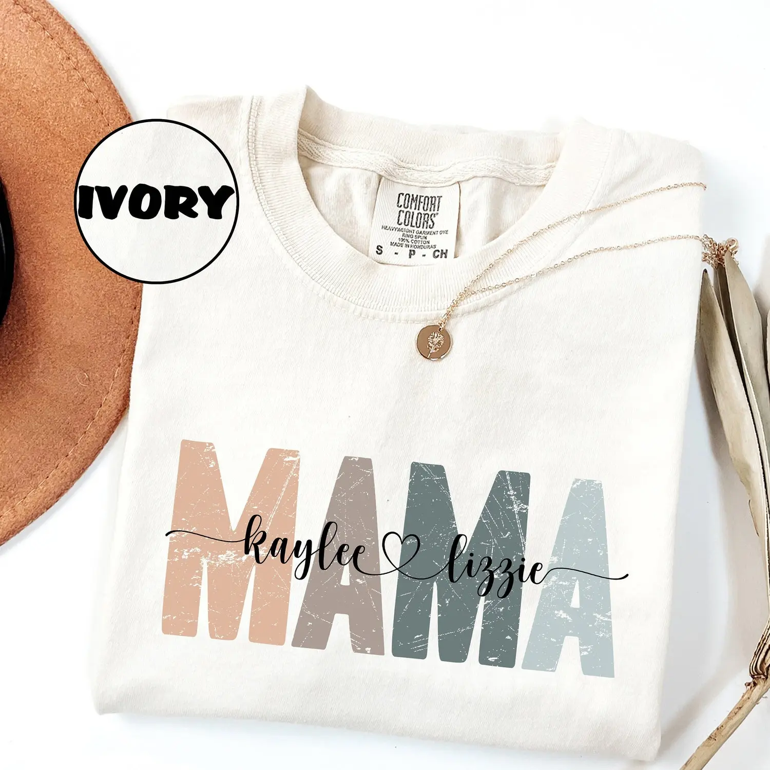 Personalized Mama Comfort Colors® Shirt, Custom Mom Life Outfit, Personalized Mom Shirt With Kids Names, Retro Mama Tshirt, Mothers Day Gift 0U