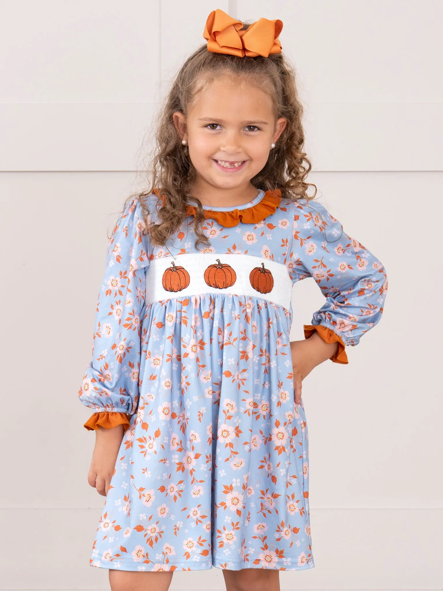 Pumpkin Floral Breeze Smocked Ruffle Dress - TikTok Shop Pumpkin Floral Breeze Smocked Ruffle Dress - TikTok Shop