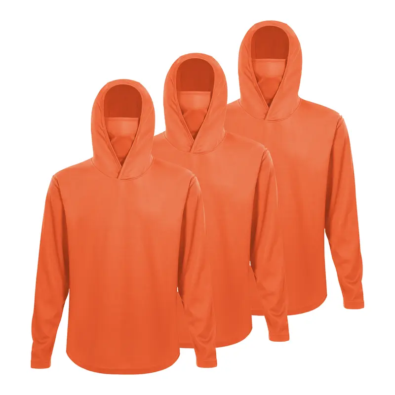 Men's UPF 50+ Sun Hoodie - Workout Shirts, Lightweight Daily Wear Sportswear, Breathable Sporty Outerwear, Mask-Included Outdoor Sports Top for Fishing, Hiking