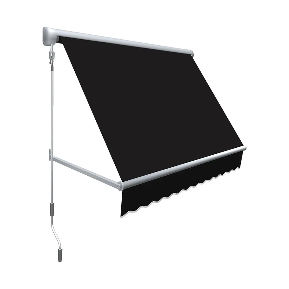 Black 3 ft. Acrylic Mesa Retractable Window Awning - Sun Protection, Window Shades for Balcony, Wall-Mounted Outset Awnings (24x24 in)