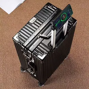 Handcrafted Luggage 16-30 Inch, Durable Aluminum Frame, Wide Handle, Quiet Wheels, Tsa Lock, Business Travel Suitcase