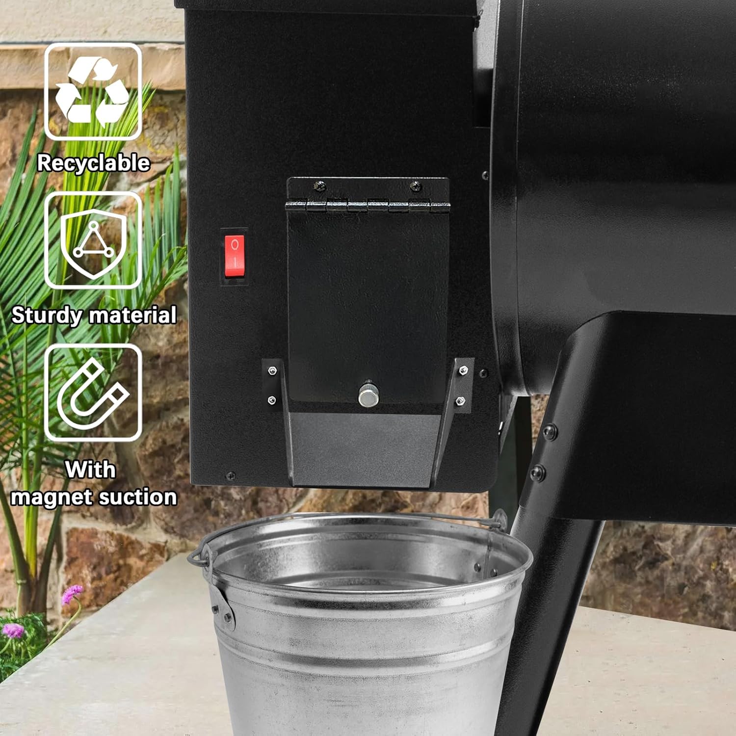 Pellet Helper Chute for Traeger Grills, Magnetic Helper Chute for Grill Smokers, No Need to Pick Up Fallen Pellets, Suit for Traeger, Pit Boss Smokers