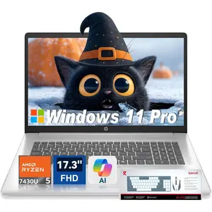 HP 17 Laptop for College Student & Business, Powerful Processor AMD Ryzen 5, 17.3 inch FHD Display, 16GB RAM + 1TB SSD,32GB RAM + 1TB SSD, Windows 11 Pro, Copilot AI, Numeric Pad, Patented KB Kit