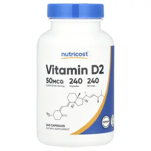 Nutricost Vitamin D2, 50 mcg (2,000 IU), 240 Capsules