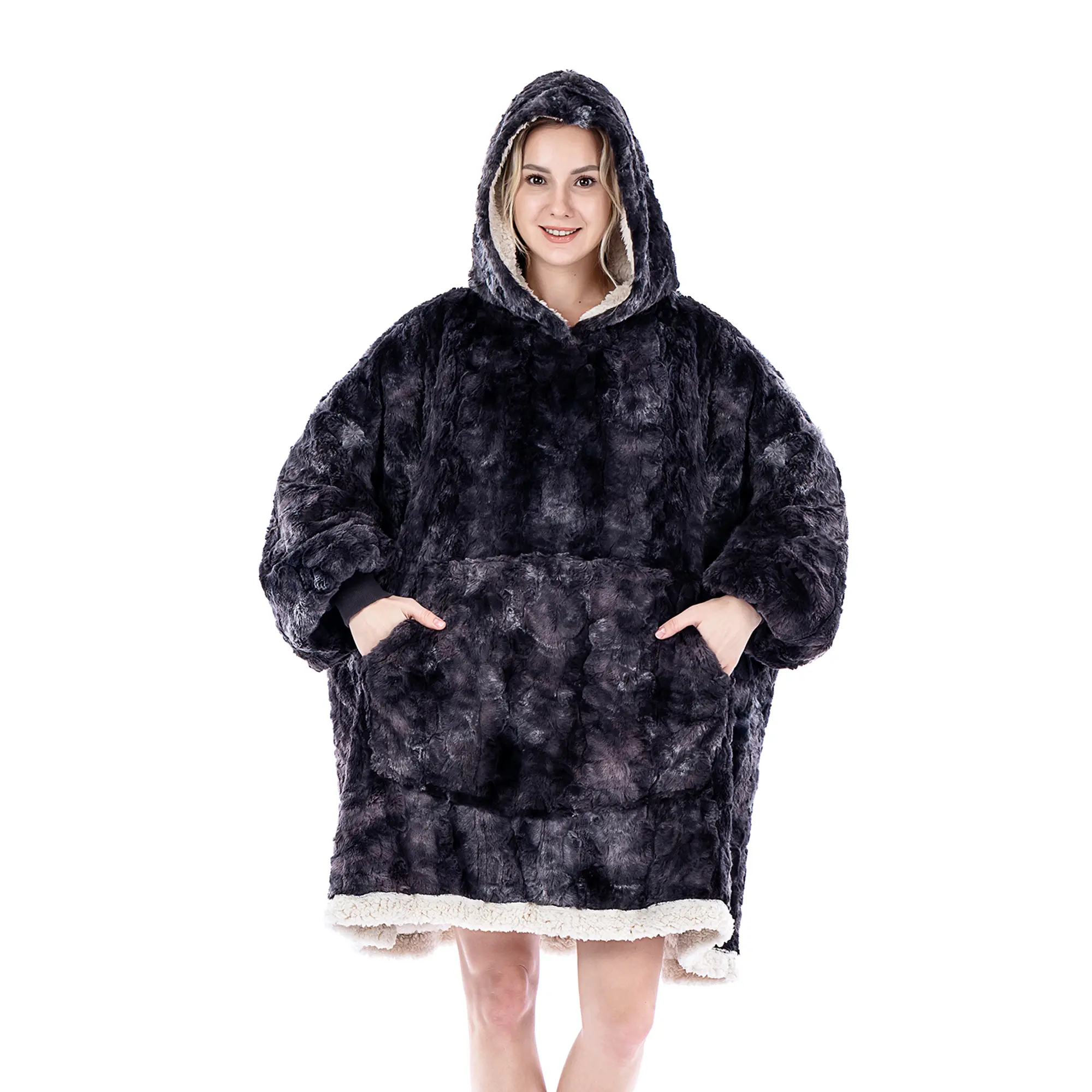 Wearable Blanket Hoodie for Unisex Adult as A Gift with Giant Pocket