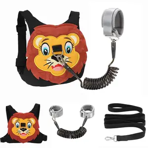 Z-LWL1   Toddlers Leash + Anti Lost Wrist Link Child Kids Safety Harness Kids Walking Wristband Assistant Strap Belt for Boys Pink Christmas Gift (Black 2)