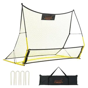 Soccer Trainer 2-In-1 Portable Rebounder Net With 71x40 Inch Iron Frame, Full Soccer Practice Equipment And Wall Rebounder, Includes Carry Bag, Ideal For Team And Solo Training, Passing Drills, Volley Drills, Skills Training