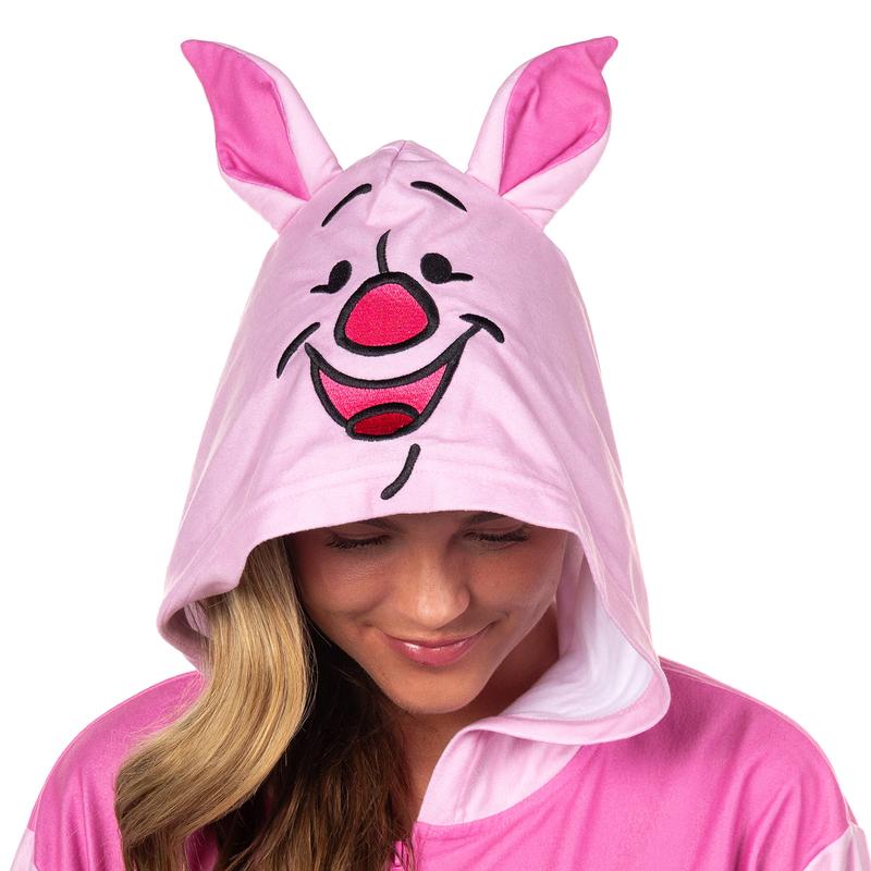 Disney Winnie The Pooh Union Suit Piglet Kigurumi Hooded Costume One Piece Pajama Loungewear