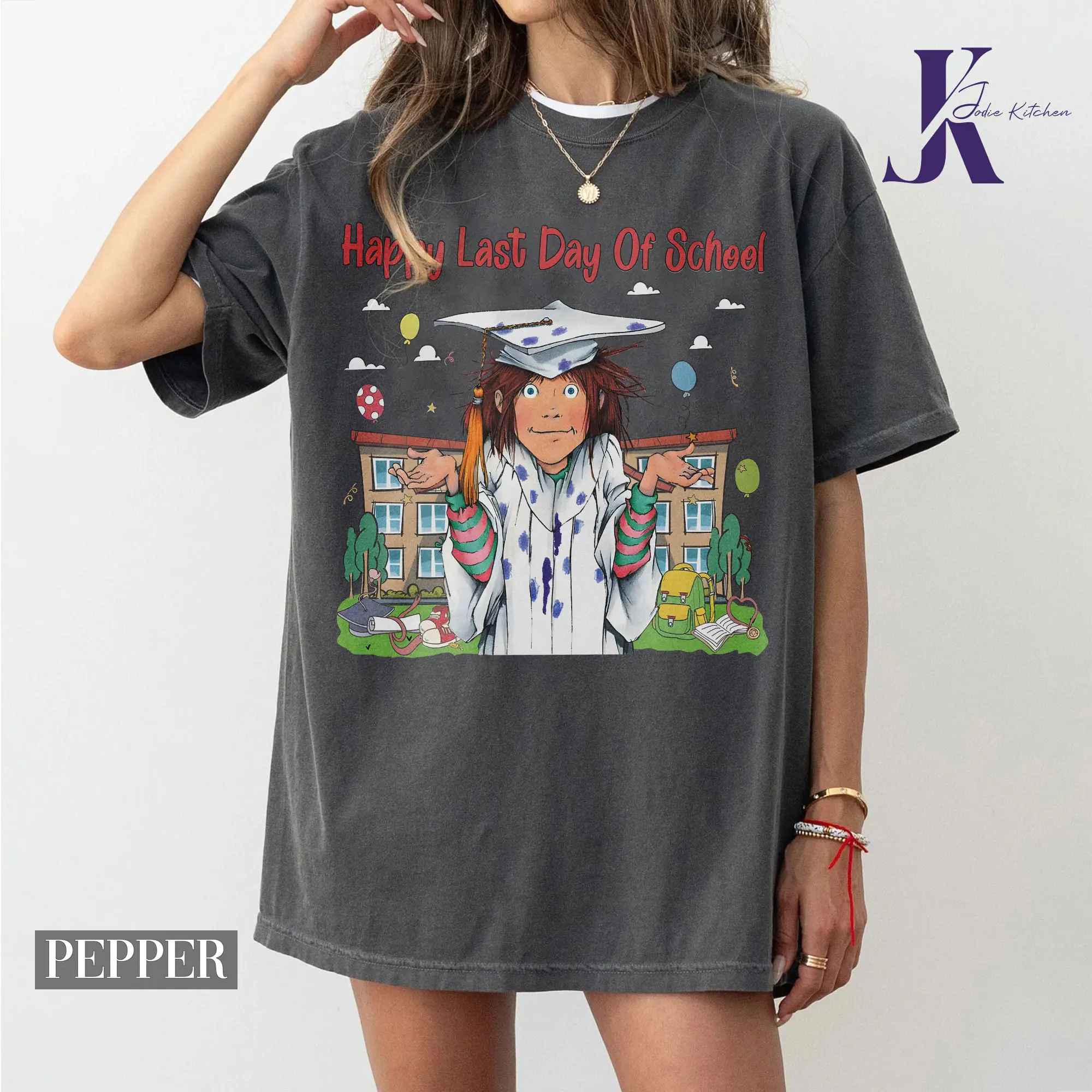 Junie B Teacher T-Shirt - Comfort Color Shirt for Kindergarten, First Grade & Elementary Teachers - Gift for School Theme Womenswear Hoodie