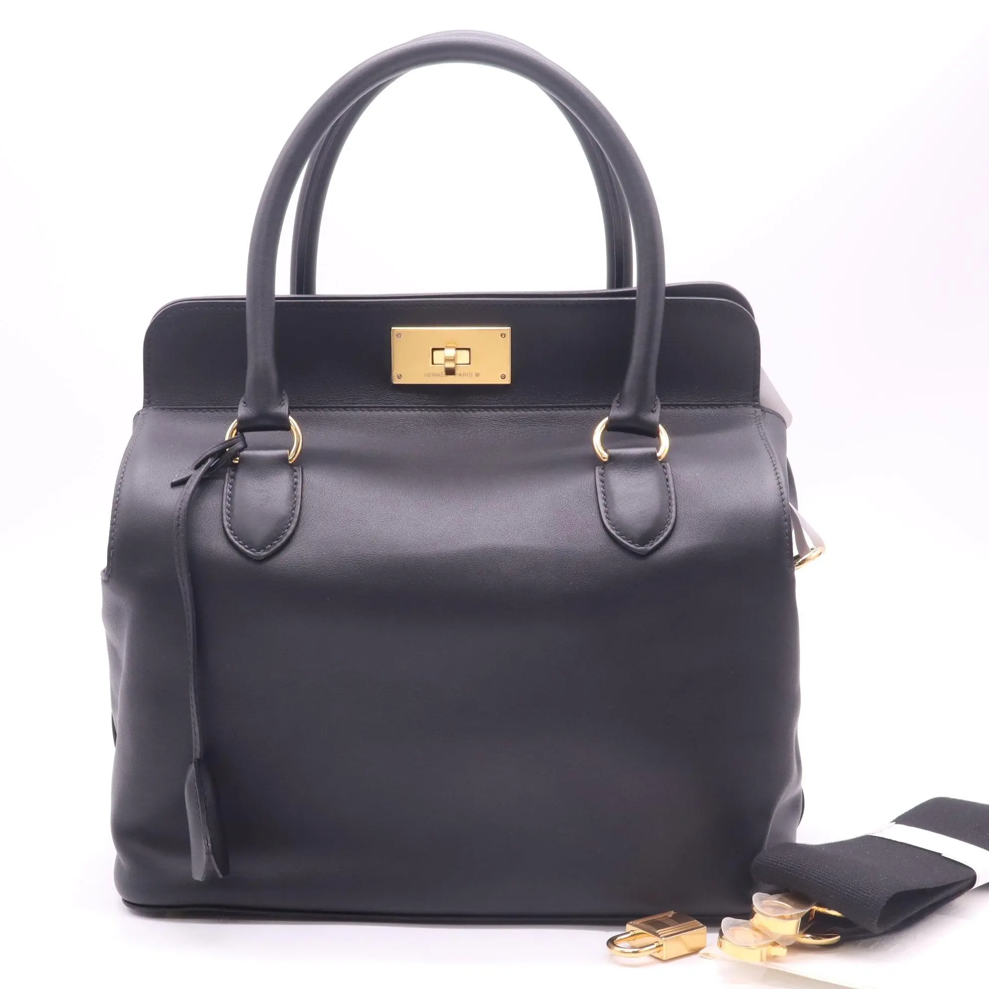 Pre-owned HERMÈS Swift Top Handle Hermes Toolbox Bag 26 B23160 twins