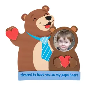 Blessed Papa Bear Picture Frame Magnet Foam Craft Kit - Makes 12