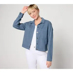Side Stitch Long-Sleeve Seamed Jacket