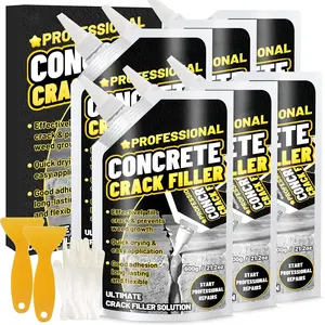 Concrete Crack Filler, 8LB High Elasticity Self Leveling Cement Crack Filler, Slab Concrete  Repair Sealant for Driveway, Walkway, Patio, Joint, Outdoor Quick Drying Sealer - Grey