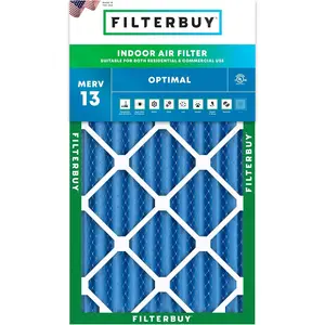Filterbuy 16x25x4 Air Filter (1-Pack), Pleated MERV 13 Optimal Defense HVAC AC Furnace Air Filters (Actual Size: 15.50 x 24.50 x 3.63 Inches)