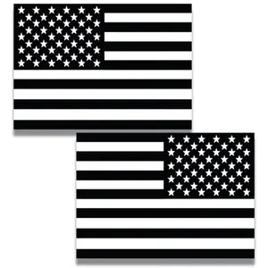 Black & White American Flag Car Magnets (2-Pack) – Heavy-Duty 4×6” USA Magnetic Decals for Trucks & SUVs