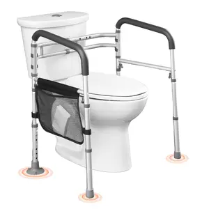 Foldable Toilet Safety Rail With Non-Slip Handles For Seniors, Easy Install Grab Bar For Bathroom, Portable Elderly Mobility Aid, Support Rail With Comfortable Grips, Stable Bathroom Safety Tool For Handicap Assistance