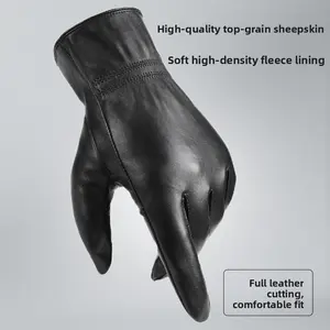 Touchscreen Winter Fleece-Lined Driving Windproof Warm Gloves Thickened Waterproof Riding Leather Gloves for Men and Women Winter Gift Trendy Winter Accessories