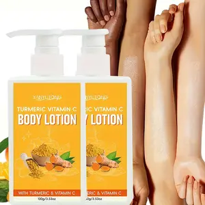 2 pieces of 100g turmeric vitamin C hyaluronic acid body lotion, moisturizing and refreshing skin without greasiness, turmeric body lotion, comfortable skin, and keeps moisture, vitamin C body moisturizing cream