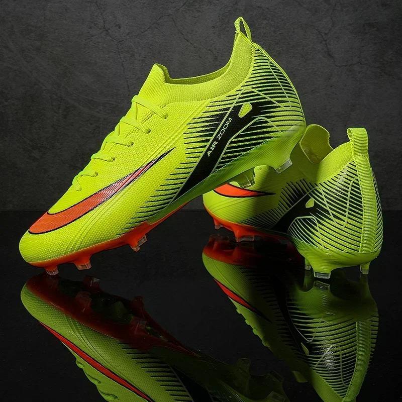 New Men Football Boots Cleats Shoes Soccer Long Spikes Training Ultralight Outdoor Drop Soccer Shoes FG Non-Slip