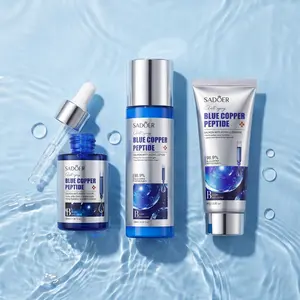 GHK-CU Copper Peptide  3-Step Skincare Set skin care  hyaluronic acid serum exfoliating facial cleanser  toner tend skin solution good molecules niacinamide serum