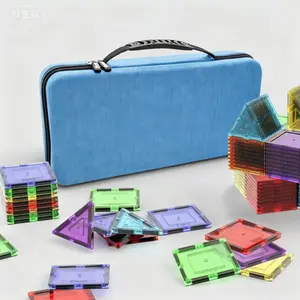 Reusable Magnetic Building Blocks Storage Organizer Water-Resistant Travel Bag with Handle Durable Oxford Cloth Container for STEM Educational Toys Portable Block Case