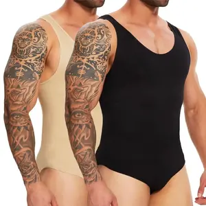 Men's Tummy Control Full Body Shapewear Bodysuit Compression Underwear Waist Trainer