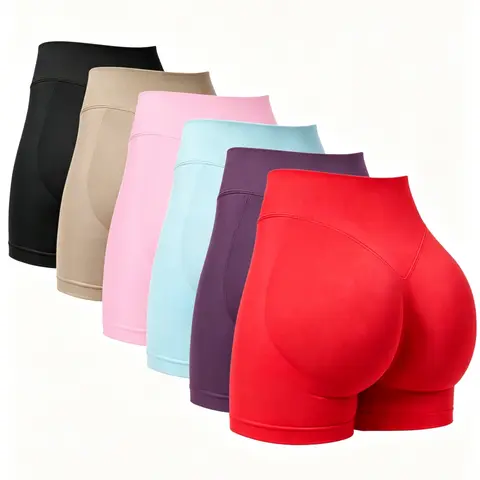 Seamless Women's Biker Shorts - High-Waist Scrunch Butt-Lifting Activewear, Breathable High-Stretch Above-the-Knee Gym Shorts for Indoor & Outdoor Workouts, All-Season Shorts for Women