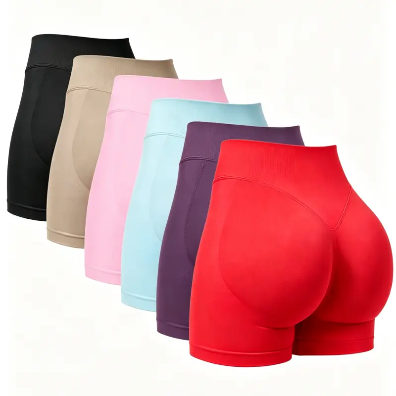 Seamless Women's Biker Shorts - High-Waist Scrunch Butt-Lifting Activewear, Breathable High-Stretch Above-the-Knee Gym Shorts for Indoor & Outdoor Workouts, All-Season Shorts for Women