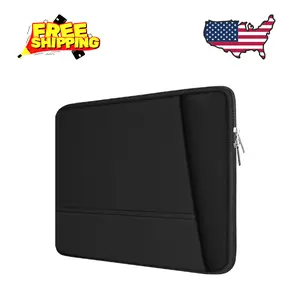 Upgrade Sturdy Portable Laptop Sleeve Case 15.6 inch with Pockets, Black