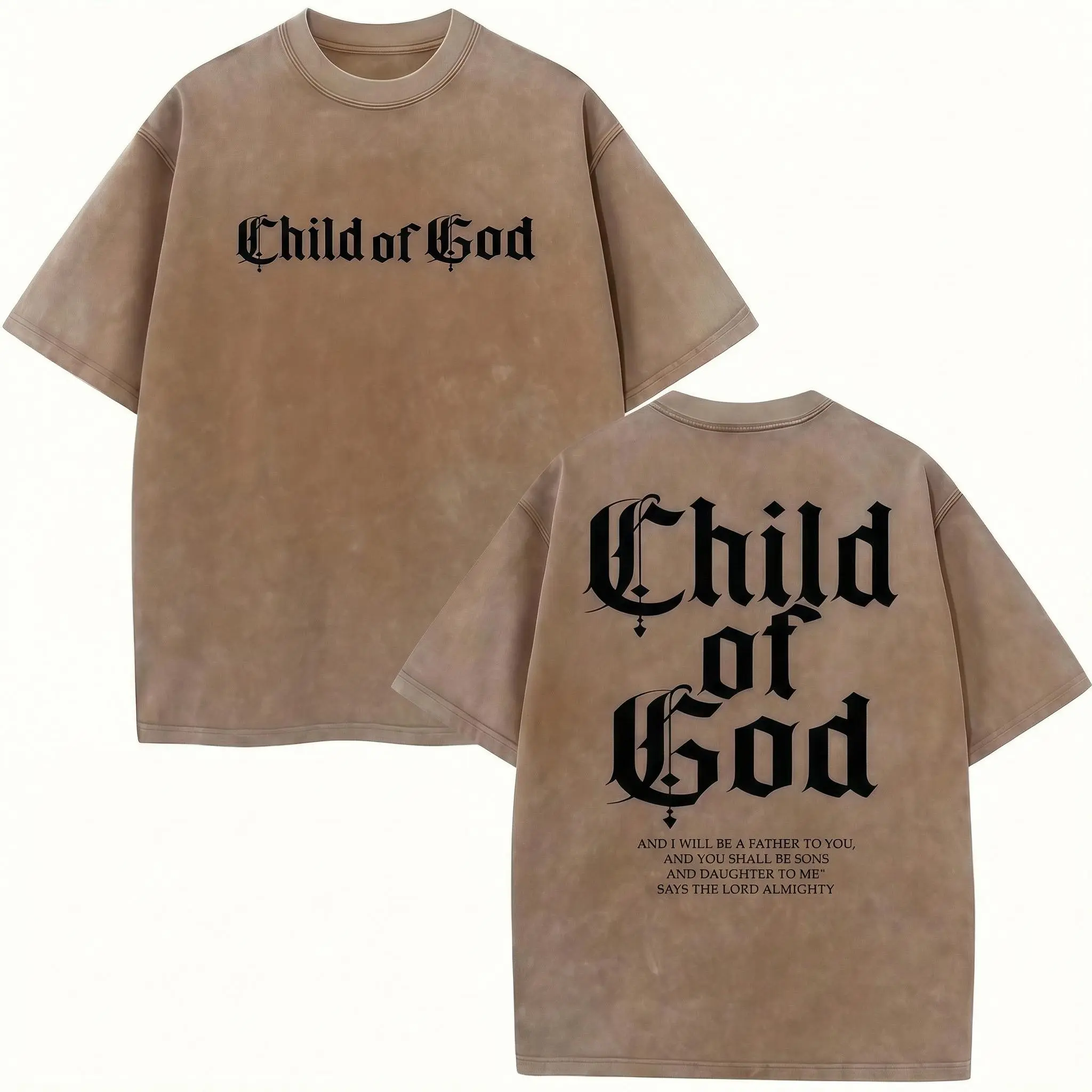 Retro Washed “Son of God” – High Quality – Printed T-Shirt for Men | Crew neck, casual style, all-season, regular fit sweatshirt, classic
