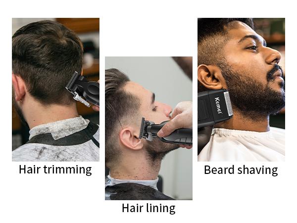 KEMEI Professional Hair Clippers for Men, Cordless Complete Barber Clipper T-Blade Trimmer Foil Shaver Set, Electric Hair Cutting Full Kit with 11 Guide Comes, USB Fast Rechargeable