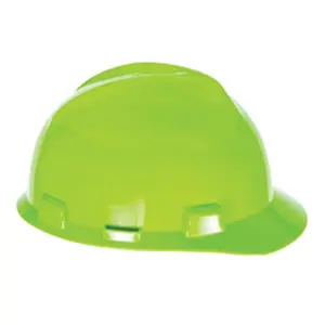 212 MAIN Msa 454-10061513 V-Gard Slotted Cap Style Bump Cap, Hi-Viz Green & Hi-Viz Yellow, Polyethylene Material, Head Protection