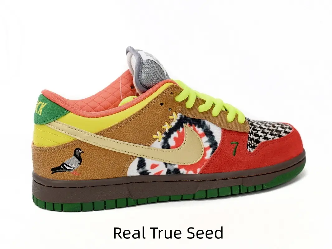 Unique Y2K Mismatched Multi Print Multi Fabric Patchwork Silver Logo Low Top Skate Sneakers Unisex, Mixed Suede Woven Printed Leather Upper & Dual Green Red Cushioned Foam Midsole