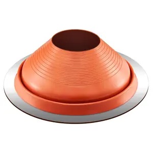VEVOR Roof Pipe Flashing Boot, Fit Pipe OD 10 to 19, Flexible Silicone Roofing Jack Pipe Flashing, High Temp -101 to 437, Lasting Round Red Metal Base, for Chimney, Wood Stove Outdoor Vent Pipe