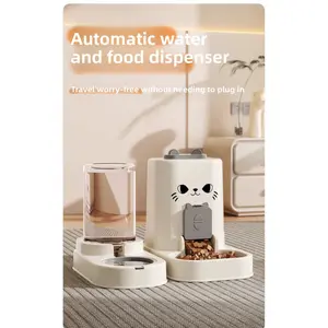 FurRush Cat water fountain, pet automatic feeder, water bowl supplies, dog water dispenser, circulating drinking device without plug-in power, pet drinking essential gadget