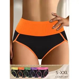 QUASTI Women’s 5-Pack High Waist High Cut Panties Seamless Breathable Full Coverage No Show Butt Lifting Soft Stretch Underwear S-XXL