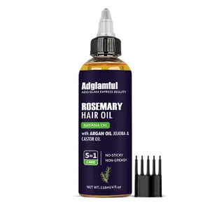 Adglamful Rosemary 5-in-1 Hair Oil Magic No-Rinse Formula with Argan Jojoba & Castor Oil Instantly Smooths Frizz Boosts Shine Includes 5-Tooth Comb Tangle-Free Mess-Free Application Haircare