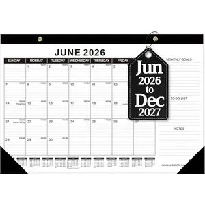 Desk Calendar 2026-2027 (Jun. 2026 - Dec. 2027), 19 Months Calendar 17" x 11.5" Desktop Planner with Julian Date, Monthly Goals, Academic To-Do List, for , Office, School & Teachers