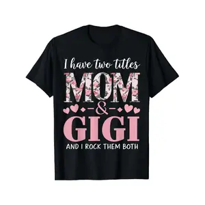 Comfy Cotton Grandma Mom and Gigi T Shirt Featuring Pink Floral and Heart Design Retro Short Sleeve Round Neck Tee Casual Stretch Fabric Perfect Gift for Grandmothers