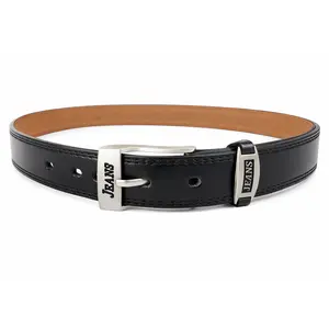 Kids Boys Black Belt Silver Buckle Adjustable Waist School Uniform Jeans